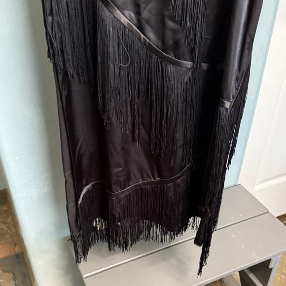 Preen by Thornton Bregazzi Black Strappy Back Fringe Dress - Picture 5 of 10
